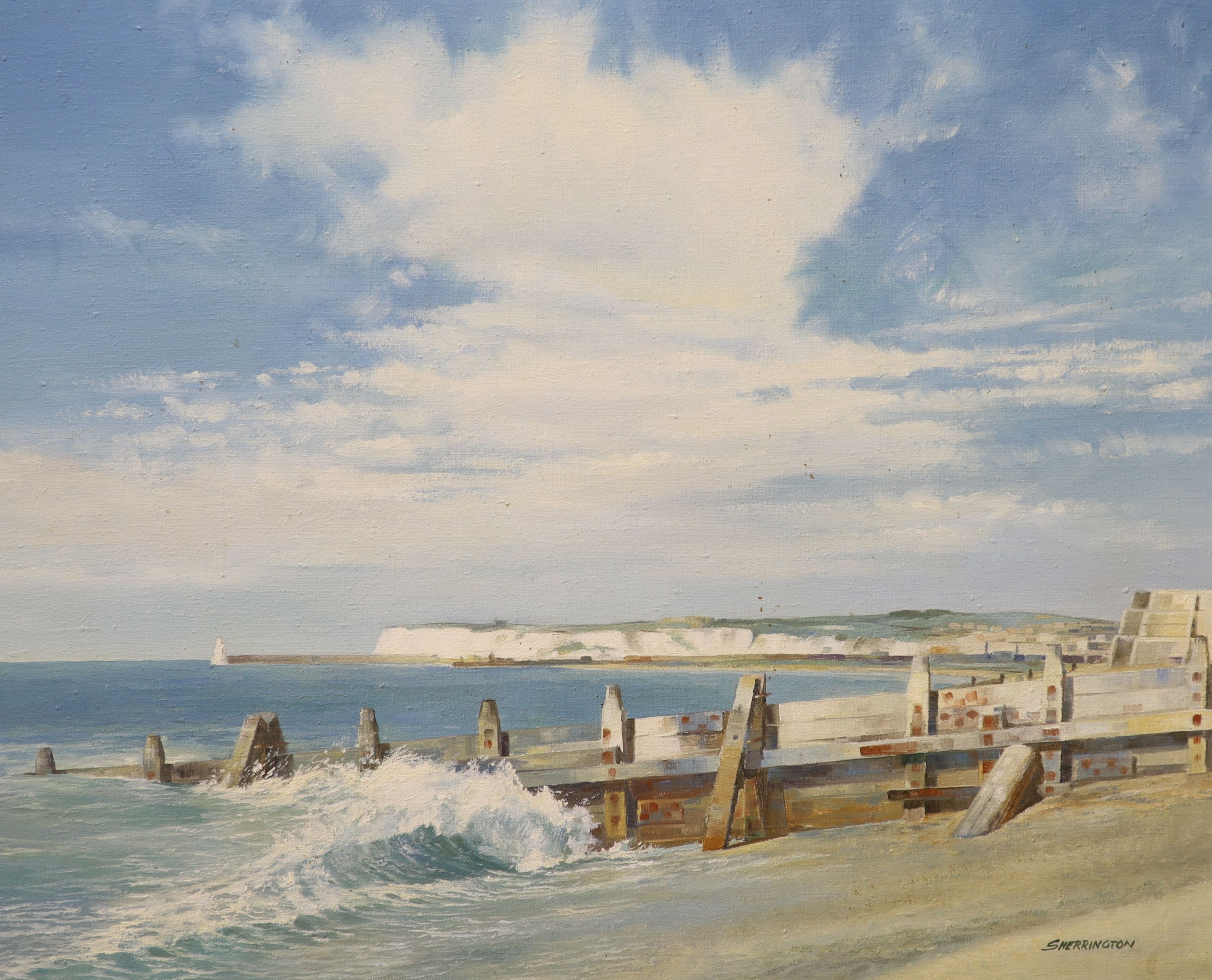 Richard Sherrington, oil on canvas, Newhaven, signed, 46 x 56cm